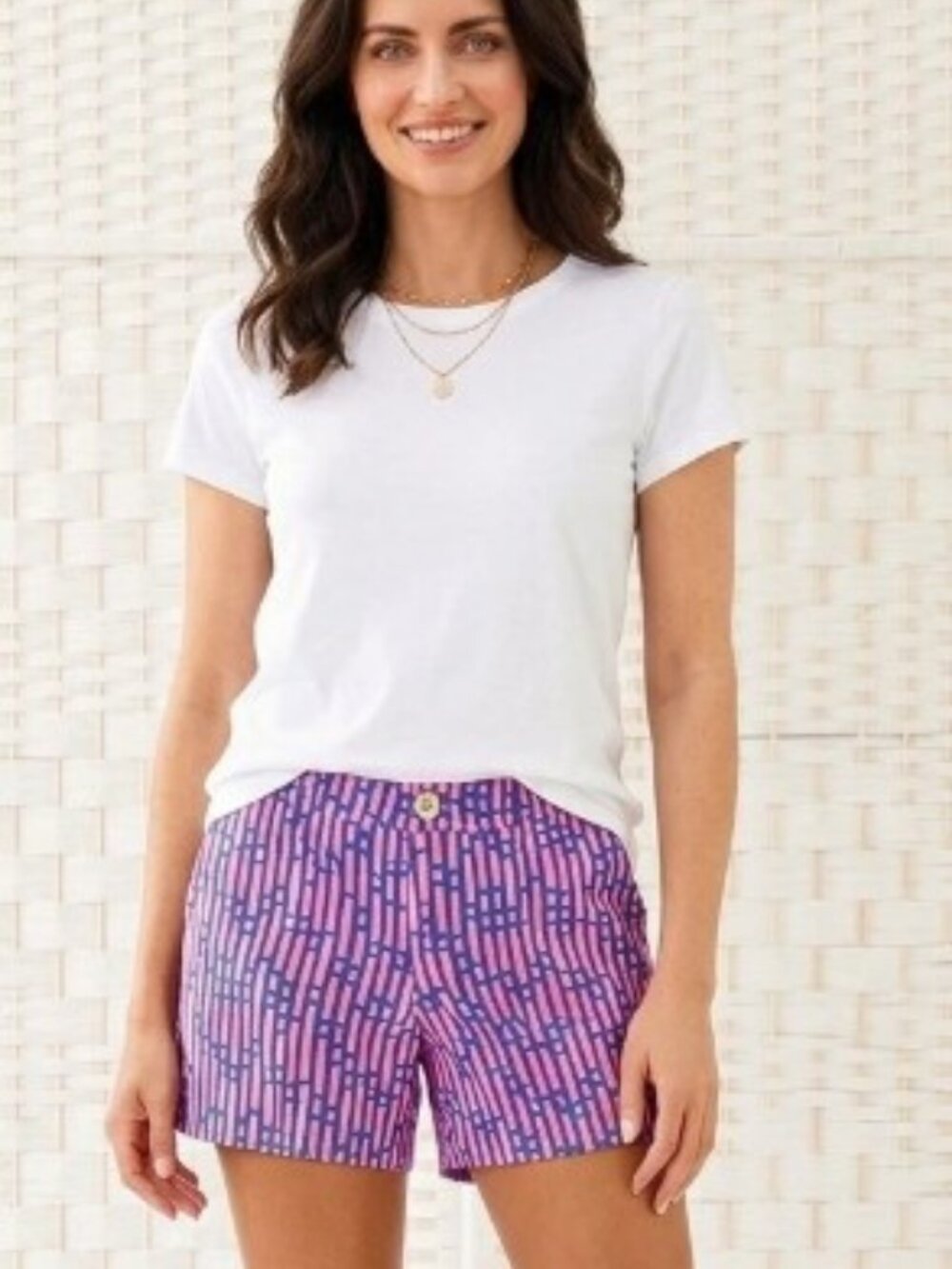 Lilly Pulitzer Mandevilla Pink Slathouse Stripe 5" Callahan Shorts Size 16 XL